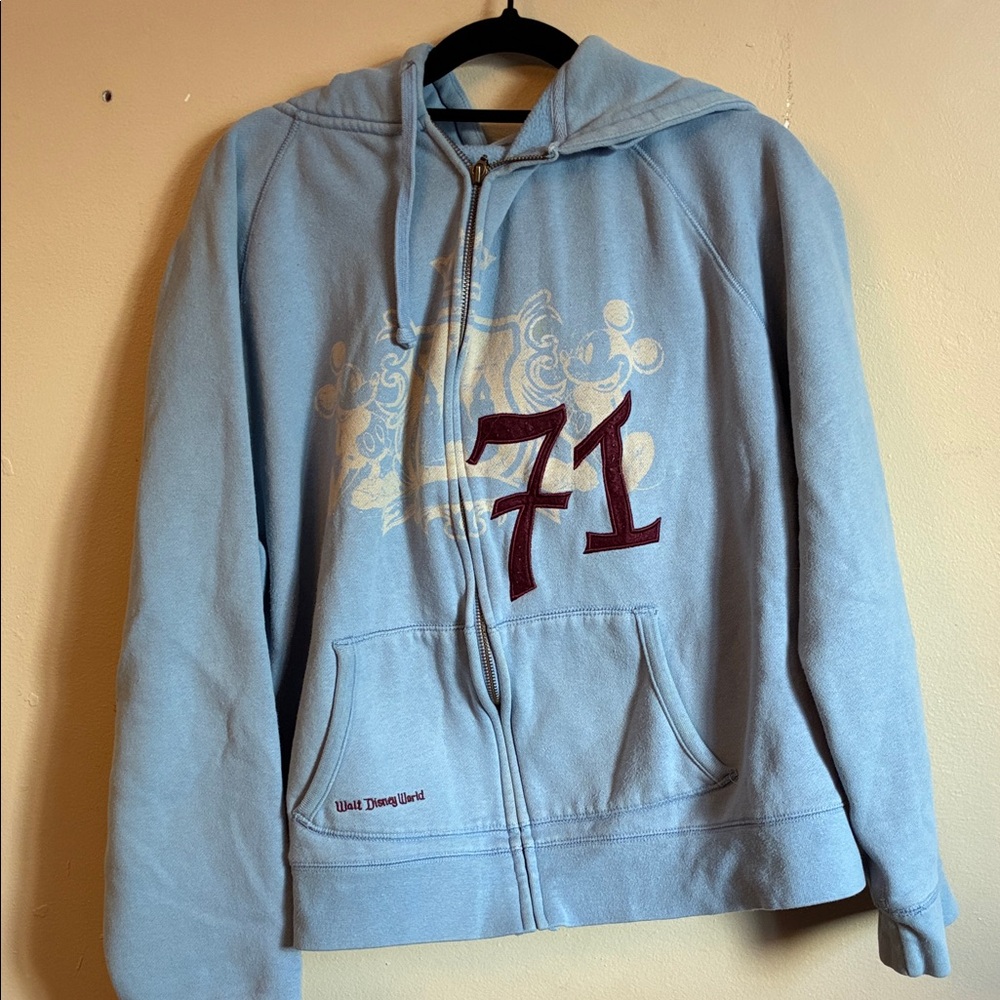 Disneyland Blue Hoodie with Embroidered Design
